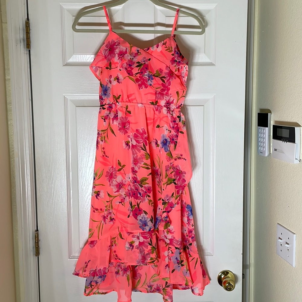 Girls Floral Ruffled Dress